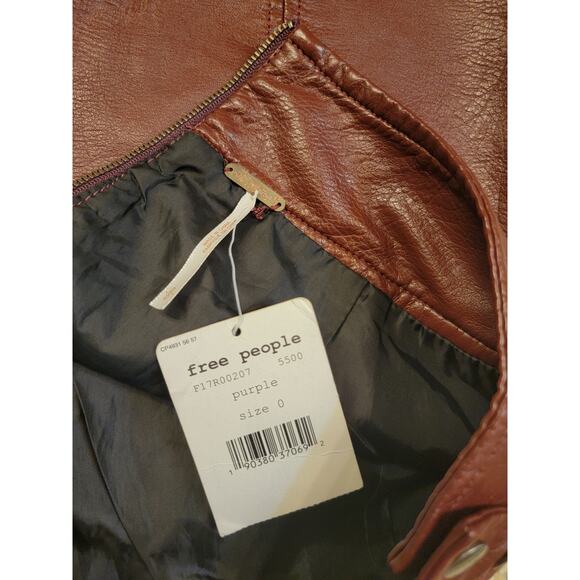 NWT Free People Faux Leather Mini Skirt - Picture 5 of 5